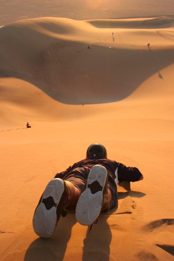 Sandboarding in Swakopmund